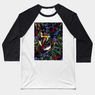 Midnight Birds I Baseball T-Shirt